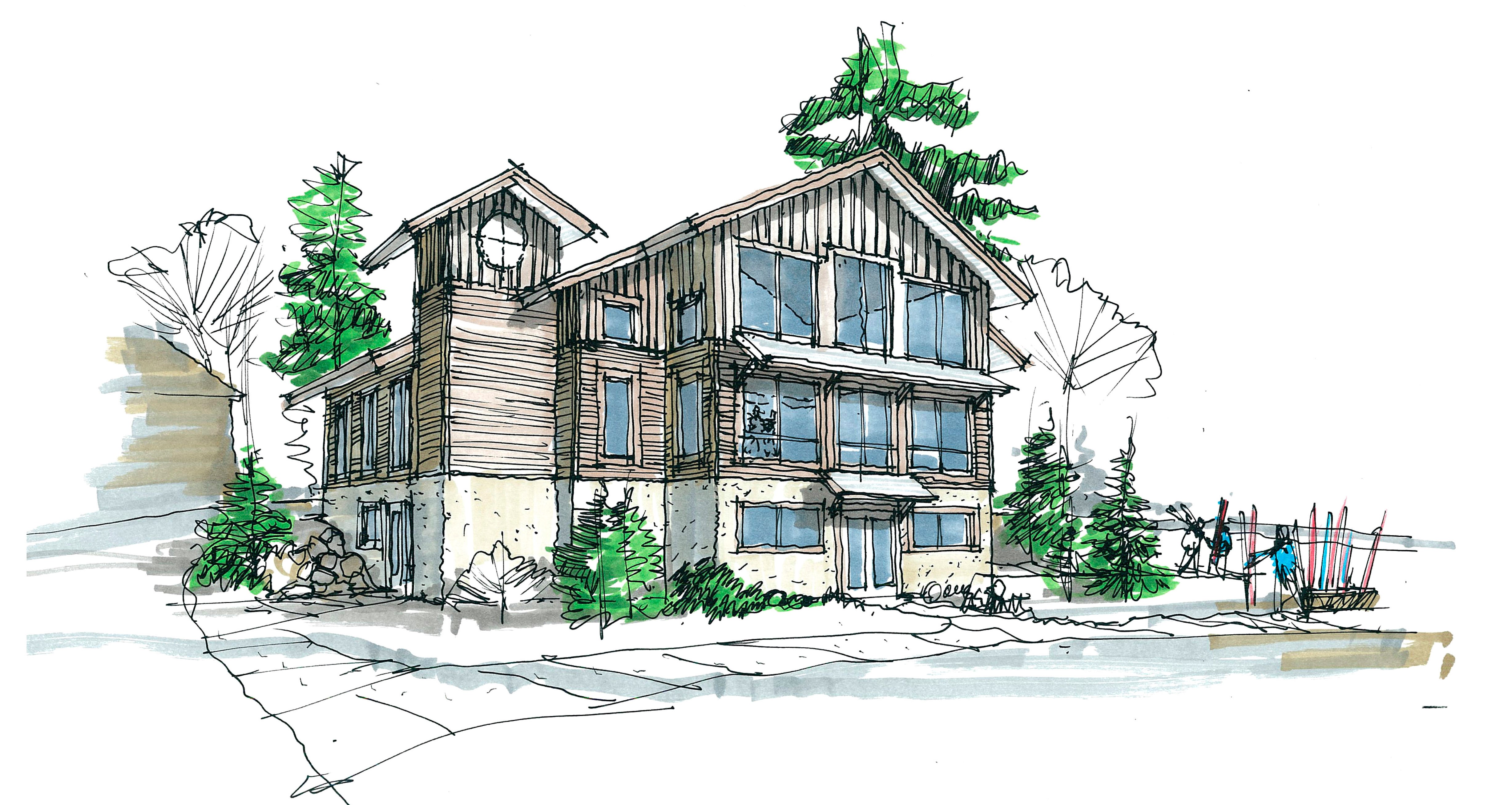 chalet drawing